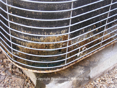 Male dog urine and its effect on an air conditioner.