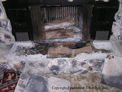 Fireplace almost burnt the house down.