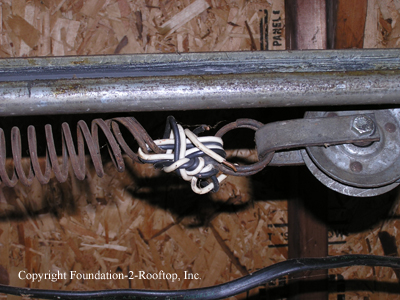Broken garage door spring 