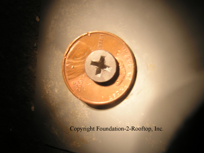 A penny used as a washer.