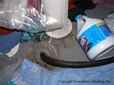 Slumlord punched a hole through the cleanout cap of the main sewer line and put his tenants at severe risk.