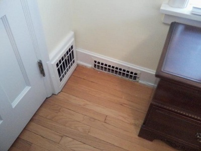 Conditioned air from the furnace or air conditioner enters and goes right back out.